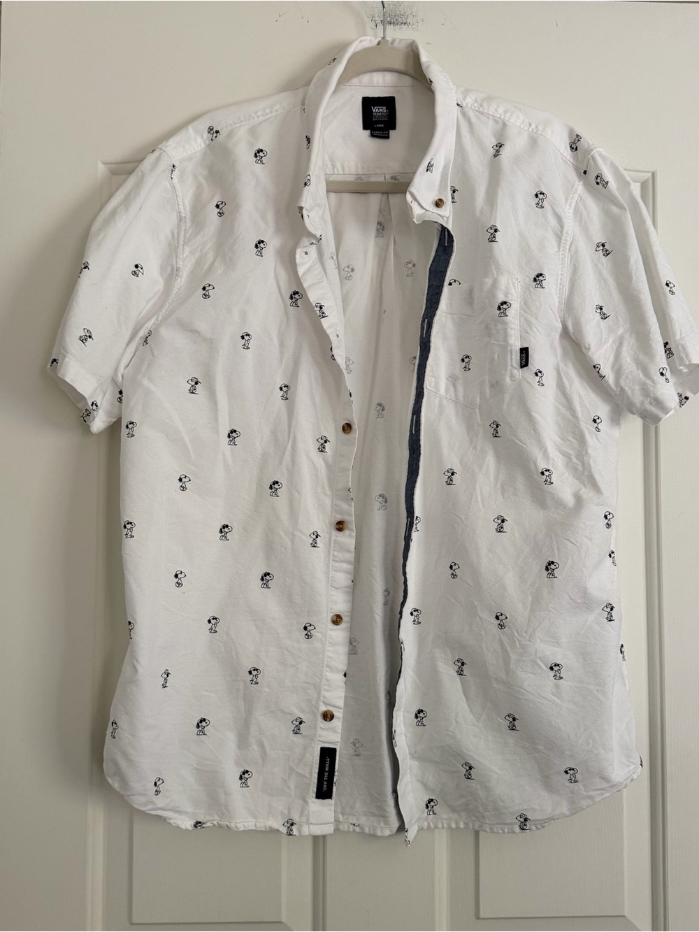 Vans x Peanuts Snoopy Men’s White Button Up Shirt Large